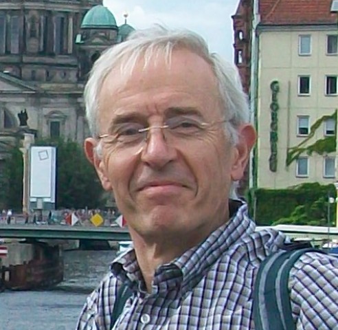 Francis Howlett looking smug in front of the Spree with the Berliner Dom in the background